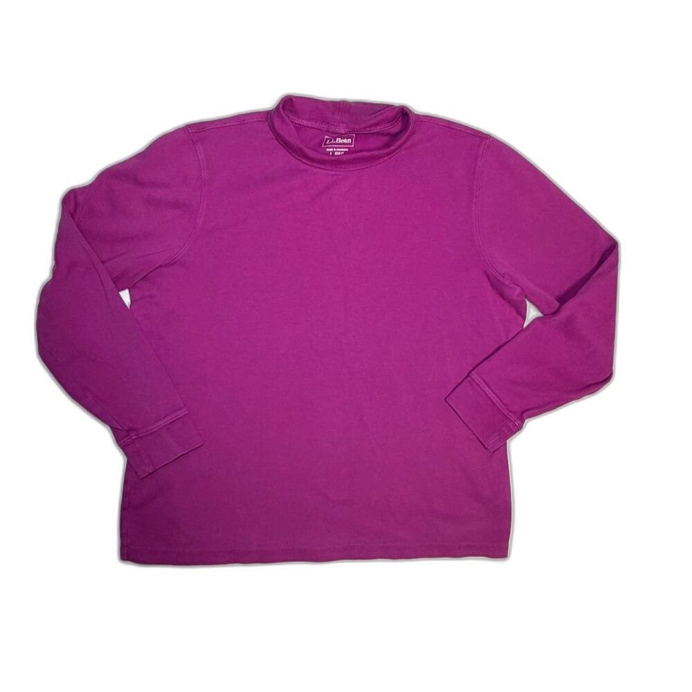 L.L. Bean Magenta Turtleneck Cotton Classic Cozy Twee Academia Schoolgirl L